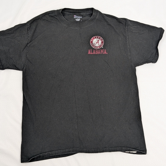 Alabama Crimson Tide Champion Pennant Flag Mens Black Tshirt Size Large - Picture 4 of 9